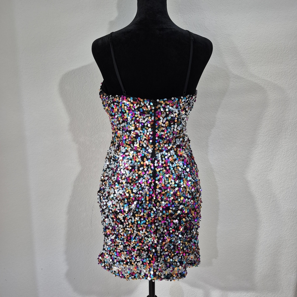 Maniju Size M Vibrant Sequin Mini Dress - Picture 8 of 14